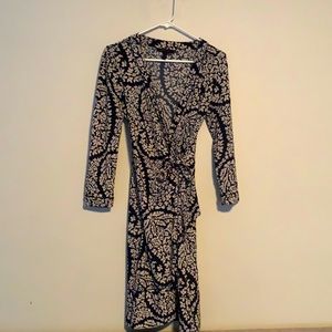 Navy BCBGMazAzria Wrap Dress. So flattering! Size S